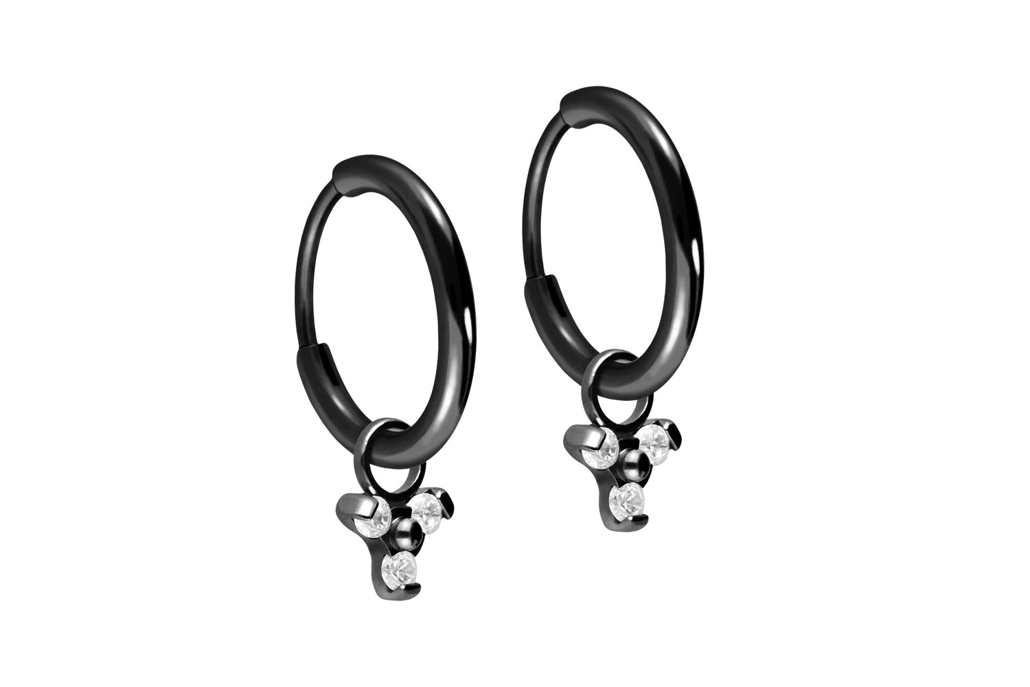 Titan Ohrclicker Creolen KRISTALLBLUME von Piercingline